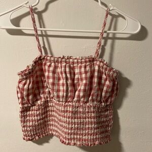 American Eagle Red Gingham Tank (XS)